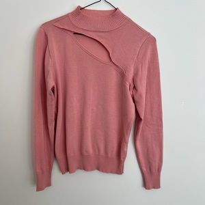 Absolutely Famous Pink Open Cheat Slit Sweater Soze Medium